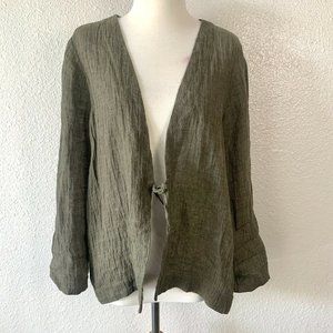 J. Jill Pure Jill Linen Tie Front Kimono Jacket